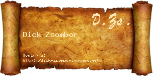 Dick Zsombor névjegykártya