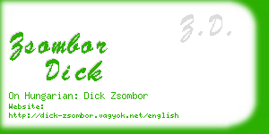 zsombor dick business card